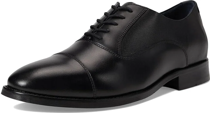 Johnston & Murphy Landry Embossed Cap Toe Men's Lace Up Wing Tip Shoes Black Full Grain : 8.5 M (D), Leather - Image 5