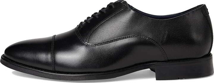 Johnston & Murphy Landry Embossed Cap Toe Men's Lace Up Wing Tip Shoes Black Full Grain : 8.5 M (D), Leather - Image 6