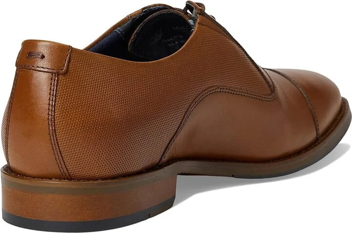 Johnston & Murphy Landry Embossed Cap Toe Men's Lace Up Wing Tip Shoes Tan Full Grain : 11 M (D), Leather - Image 4