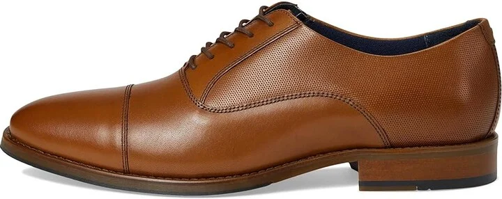 Johnston & Murphy Landry Embossed Cap Toe Men's Lace Up Wing Tip Shoes Tan Full Grain : 11 M (D), Leather - Image 6