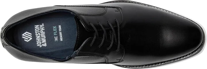 Johnston & Murphy Landry Embossed Plain Toe Men's Lace Up Wing Tip Shoes Black Full Grain : 9.5 M (D), Leather - Image 2