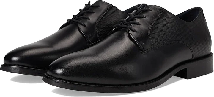 Johnston & Murphy Landry Embossed Plain Toe Men's Lace Up Wing Tip Shoes Black Full Grain : 9.5 M (D), Leather