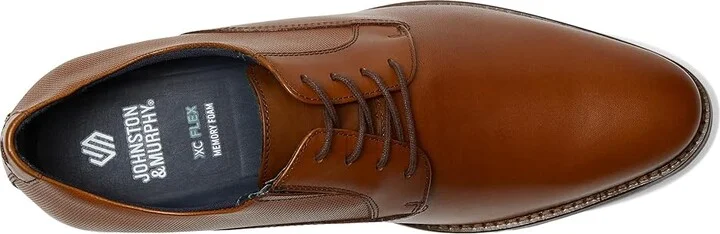 Johnston & Murphy Landry Embossed Plain Toe Men's Lace Up Wing Tip Shoes Tan Full Grain : 11 M (D), Leather - Image 2