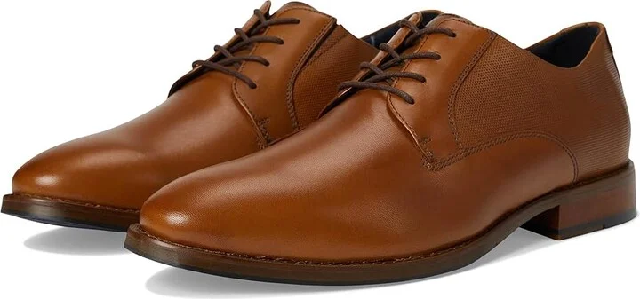 Johnston & Murphy Landry Embossed Plain Toe Men's Lace Up Wing Tip Shoes Tan Full Grain : 11 M (D), Leather