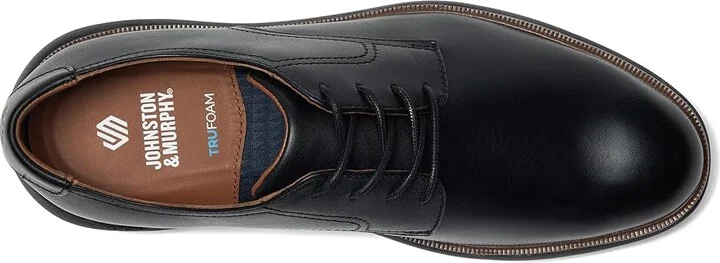 Johnston & Murphy Larkin Plain Toe Men's Shoes Black Italian Calfskin : 12 M (D), Leather - Image 2