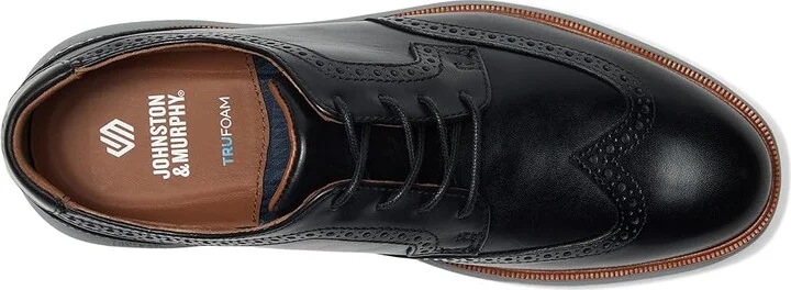 Johnston & Murphy Larkin Wingtip Men's Shoes Black Italian Calfskin : 9.5 M (D), Leather - Image 2
