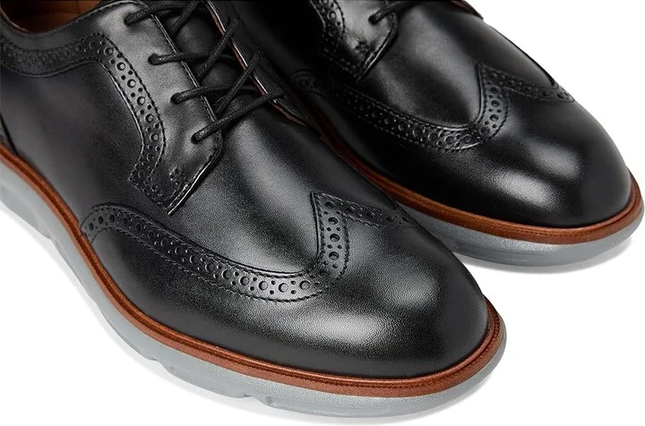 Johnston & Murphy Larkin Wingtip Men's Shoes Black Italian Calfskin : 9.5 M (D), Leather - Image 7