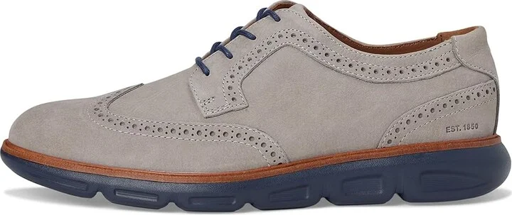 Johnston & Murphy Larkin Wingtip Men's Shoes Gray Nubuck : 13 M (D), Leather - Image 6
