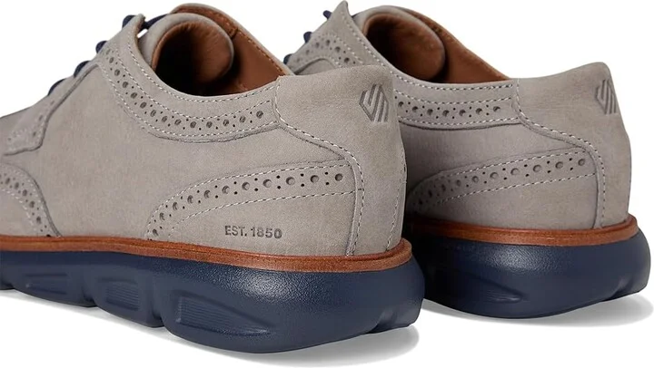 Johnston & Murphy Larkin Wingtip Men's Shoes Gray Nubuck : 13 M (D), Leather - Image 7