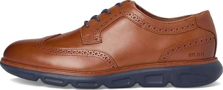 Johnston & Murphy Larkin Wingtip Men's Shoes Tan Italian Calfskin : 8 M (D), Leather - Image 6