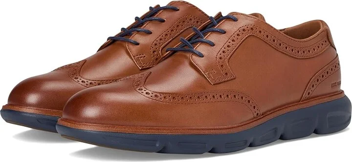 Johnston & Murphy Larkin Wingtip Men's Shoes Tan Italian Calfskin : 8 M (D), Leather