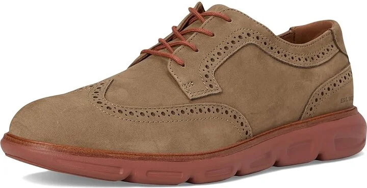 Johnston & Murphy Larkin Wingtip Men's Shoes Taupe Nubuck : 12 M (D), Leather - Image 5