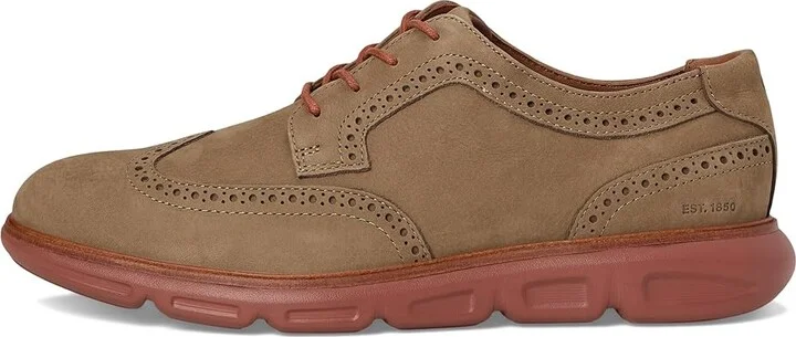 Johnston & Murphy Larkin Wingtip Men's Shoes Taupe Nubuck : 12 M (D), Leather - Image 6