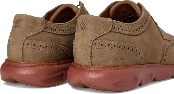 Johnston & Murphy Larkin Wingtip Men's Shoes Taupe Nubuck : 12 M (D), Leather - Image 7