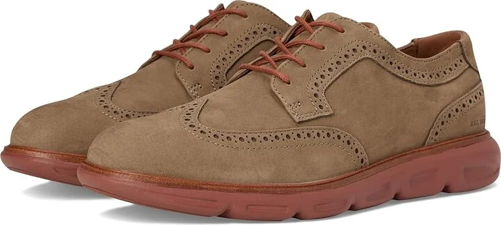 Johnston & Murphy Larkin Wingtip Men's Shoes Taupe Nubuck : 12 M (D), Leather
