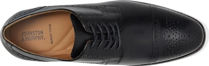Johnston & Murphy Lewis Cap Toe Men's Shoes Black Full Grain Leather : 8.5 M (D) - Image 2