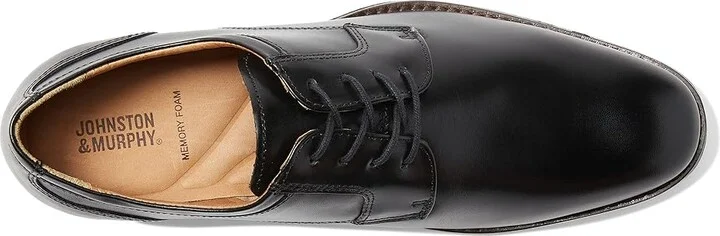 Johnston & Murphy Lewis Plain Toe Men's Shoes Black Full Grain : 8 M (D), Leather - Image 2