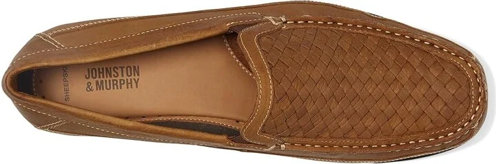 Johnston & Murphy Locklin Woven Venetian Men's Shoes Tan Oiled Full Grain : 8.5 M (D), Leather - Image 3