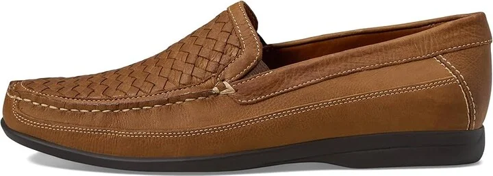 Johnston & Murphy Locklin Woven Venetian Men's Shoes Tan Oiled Full Grain : 8.5 M (D), Leather - Image 7