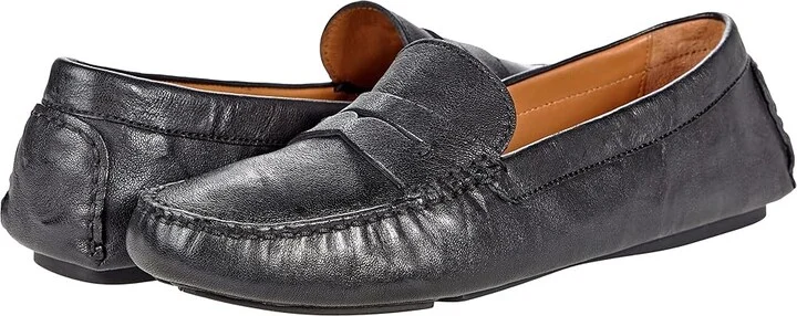 Johnston & Murphy Maggie Penny Women's Dress Flat Shoes Black Washed Sheepskin : 6 M