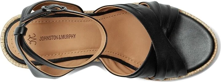 Johnston & Murphy Marcia Cross-Band Sandal Women's Sandals Black : 9.5 M, Leather - Image 2