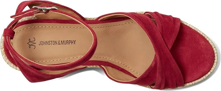 Johnston & Murphy Marcia Cross-Band Sandal Women's Sandals Red : 7 M, Leather - Image 2