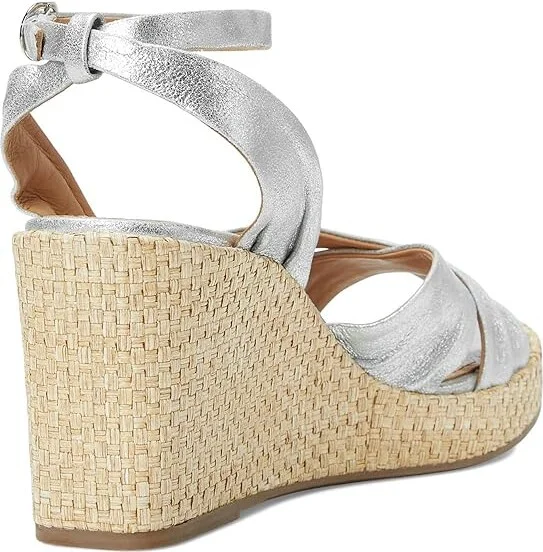 Johnston & Murphy Marcia Cross-Band Sandal Women's Sandals Silver Metallic : 8 M, Leather - Image 4