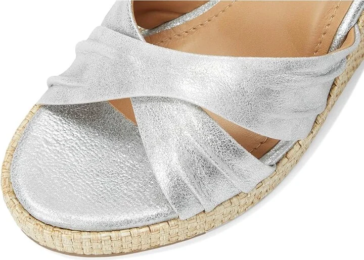 Johnston & Murphy Marcia Cross-Band Sandal Women's Sandals Silver Metallic : 8 M, Leather - Image 7