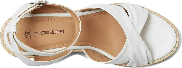 Johnston & Murphy Marcia Cross-Band Sandal Women's Sandals White : 8 M, Leather - Image 2