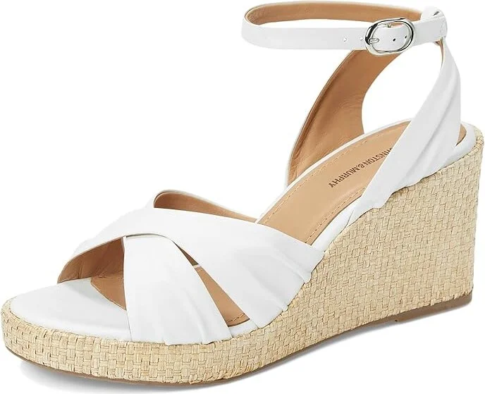 Johnston & Murphy Marcia Cross-Band Sandal Women's Sandals White : 8 M, Leather - Image 5