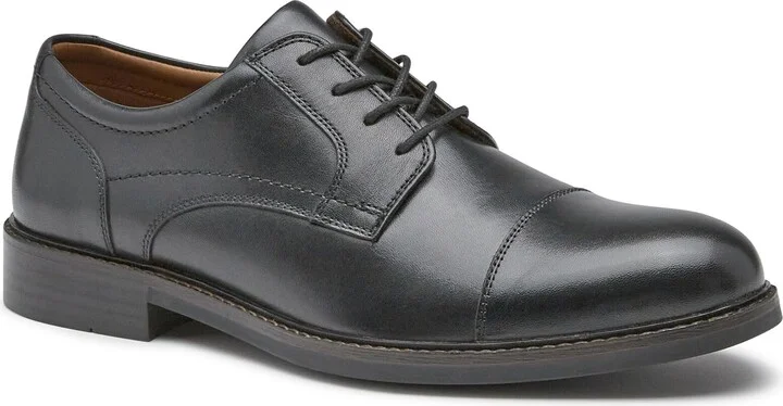 Johnston & Murphy Mason Cap Toe Black Full Grain - Size 10.5M