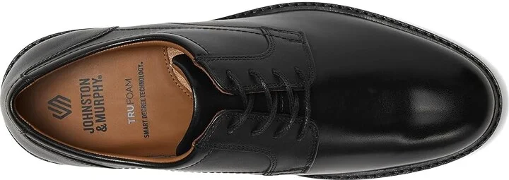 Johnston & Murphy Mason Plain Toe Men's Lace Up Wing Tip Shoes Black Full Grain : 9.5 M (D), Leather - Image 2