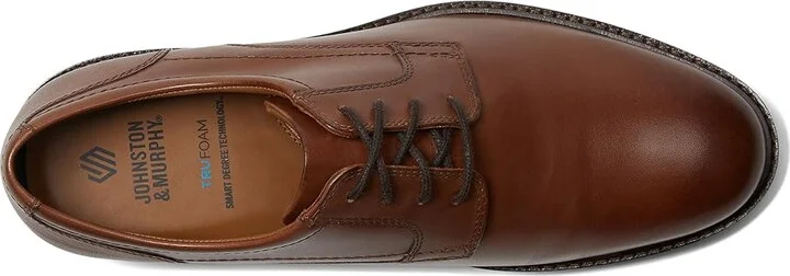 Johnston & Murphy Mason Plain Toe Men's Lace Up Wing Tip Shoes Tan Full Grain : 14 M (D), Leather - Image 2