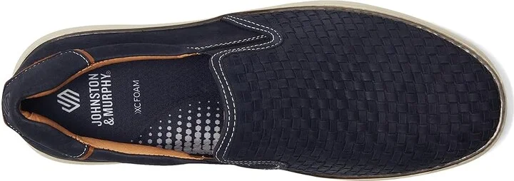 Johnston & Murphy Mcguffey 2 Woven Slip-On Men's Shoes Navy Woven Tumbled Nubuck : 12 M (D), Leather - Image 2