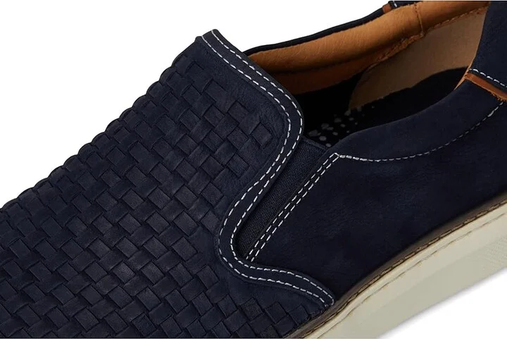 Johnston & Murphy Mcguffey 2 Woven Slip-On Men's Shoes Navy Woven Tumbled Nubuck : 12 M (D), Leather - Image 7