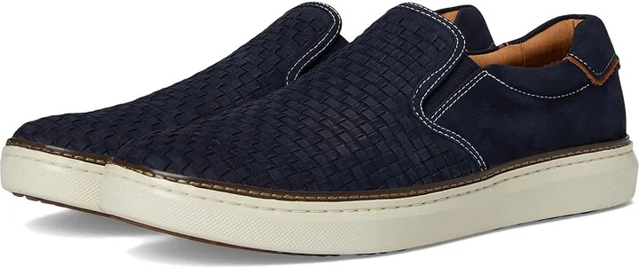 Johnston & Murphy Mcguffey 2 Woven Slip-On Men's Shoes Navy Woven Tumbled Nubuck : 12 M (D), Leather