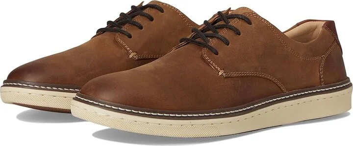 Johnston & Murphy McGuffey Casual Plain Toe Sneaker Men's Lace up casual Shoes Brown Oiled Full Grain : 8 M (D), Leather