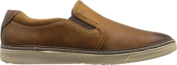 Johnston & Murphy McGuffey Casual Slip-on Sneaker Men's Slip on Shoes Tan Oiled Full Grain : 8 M (D), Leather/Suede - Image 8