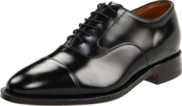 Johnston & Murphy Melton Classic Dress Cap Toe Oxford Men's Lace Up Cap Toe Shoes Black Brushed Veal : 7.5 D (M), Leather - Image 2