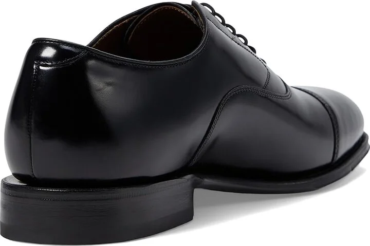 Johnston & Murphy Melton Classic Dress Cap Toe Oxford Men's Lace Up Cap Toe Shoes Black Brushed Veal : 7.5 D (M), Leather - Image 5