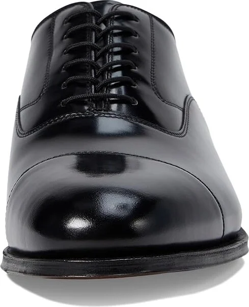 Johnston & Murphy Melton Classic Dress Cap Toe Oxford Men's Lace Up Cap Toe Shoes Black Brushed Veal : 7.5 D (M), Leather - Image 6
