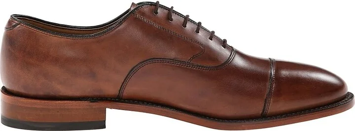 Johnston & Murphy Melton Classic Dress Cap Toe Oxford Men's Lace Up Cap Toe Shoes Tan Italian Calfskin : 8 D (M), Leather - Image 8