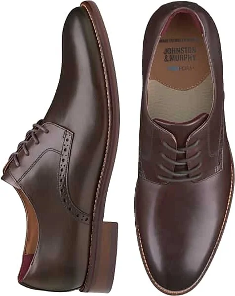 Johnston & Murphy Men's Conard 2.0 Leather Plain Toe Oxfords Dark Brown