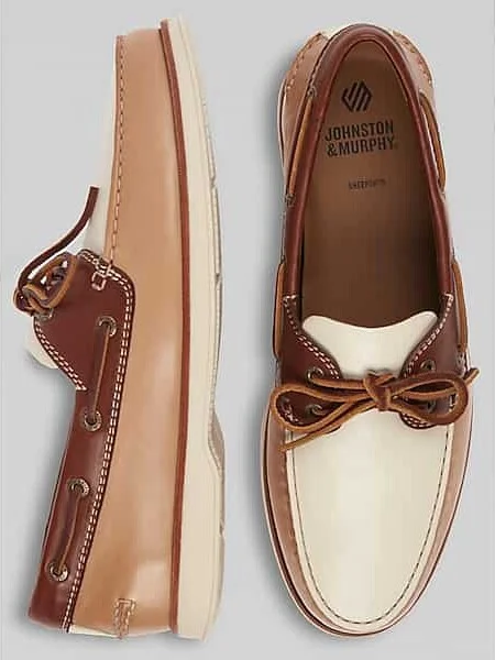 Johnston & Murphy Men's Monaco Boat Shoes Tan Multi