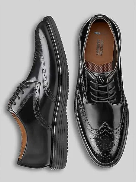 Johnston & Murphy Men's Murphy Upton Nubuck Leather Wingtip Oxfords Black