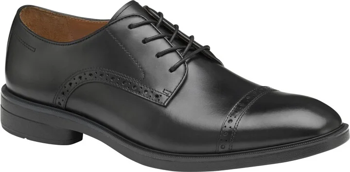Johnston & Murphy Men's Ronan Cap Toe Black Smooth Full Grain 12 M US