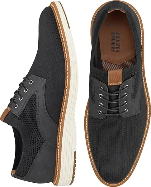 Johnston & Murphy Men's Upton Knit Plain Toe Oxfords Black Knit