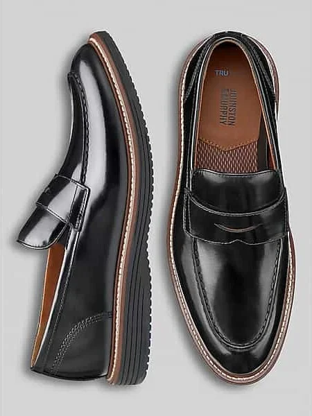 Johnston & Murphy Men's Upton Leather Penny Loafers Black