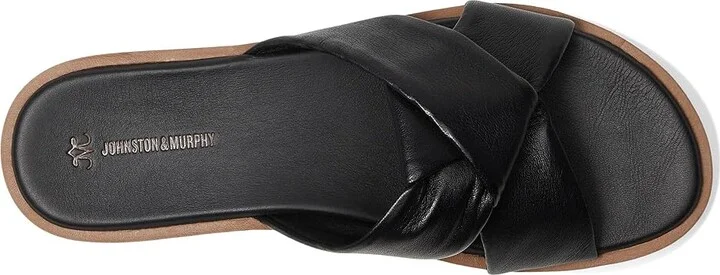 Johnston & Murphy Mitzi Knotted Slide Women's Sandals Black : 8 M, Leather - Image 2