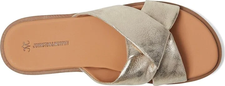 Johnston & Murphy Mitzi Knotted Slide Women's Sandals Champagne : 8.5 M, Leather - Image 2